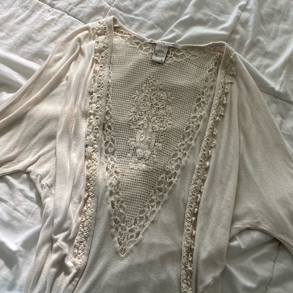 LARGE CREAM BEAUTIFUL CARDIGAN